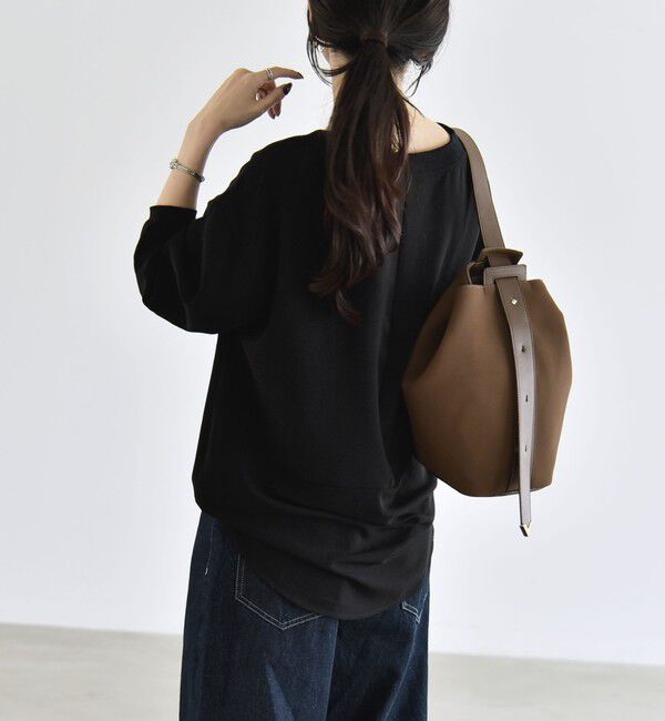 quaranciel「quaranciel:〈手洗い可能〉ジョーゼット リブ オーバーサイズ ブラウス」|シャツ・ブラウス|