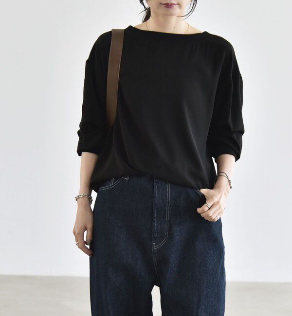 quaranciel「quaranciel:〈手洗い可能〉ジョーゼット リブ オーバーサイズ ブラウス」|シャツ・ブラウス|