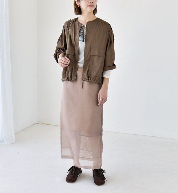 quaranciel「《予約》quaranciel:〈防水/防風/洗濯機可能〉LIMONTA EAST ノーカラー ドロスト ブルゾン」|ブルゾン・スタジャン|