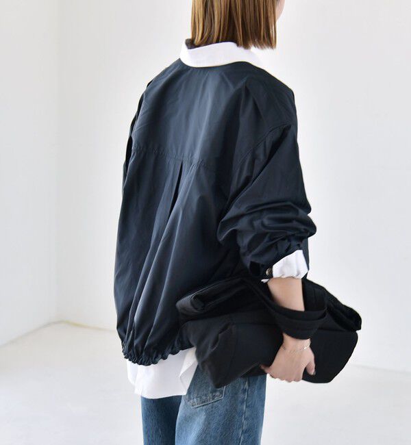 quaranciel「《予約》quaranciel:〈防水/防風/洗濯機可能〉LIMONTA EAST ノーカラー ドロスト ブルゾン」|ブルゾン・スタジャン|