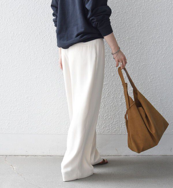 SHIPS any「《予約》SHIPS any:〈洗濯機可能〉ウエスト ボタン 2タック セミワイド パンツ［NAVY BLUE］」|スラックス|