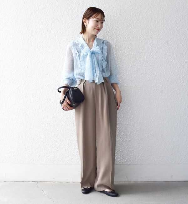SHIPS any「《予約》SHIPS any:〈洗濯機可能〉ウエスト ボタン 2タック セミワイド パンツ［NAVY BLUE］」|スラックス|