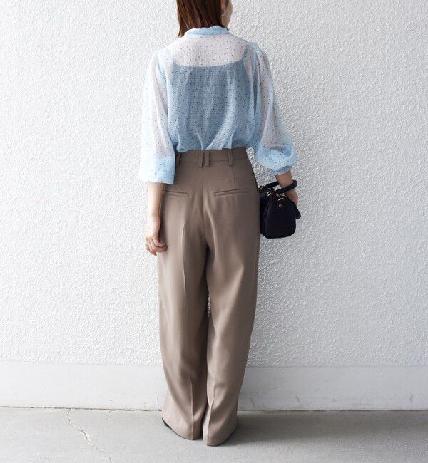 SHIPS any「《予約》SHIPS any:〈洗濯機可能〉ウエスト ボタン 2タック セミワイド パンツ［NAVY BLUE］」|スラックス|