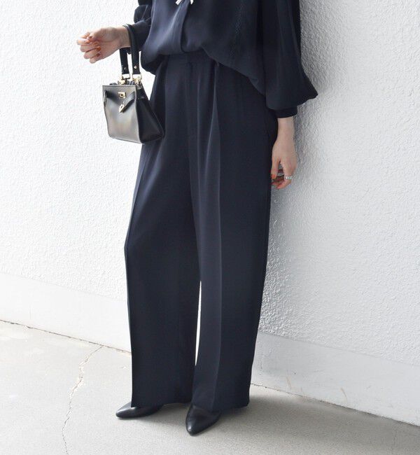 SHIPS any「《予約》SHIPS any:〈洗濯機可能〉ウエスト ボタン 2タック セミワイド パンツ［NAVY BLUE］」|スラックス|ネイビー