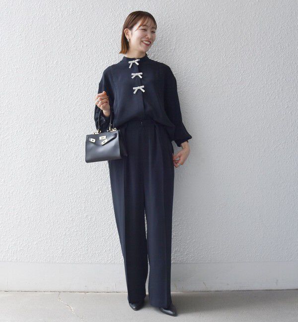 SHIPS any「《予約》SHIPS any:〈洗濯機可能〉ウエスト ボタン 2タック セミワイド パンツ［NAVY BLUE］」|スラックス|