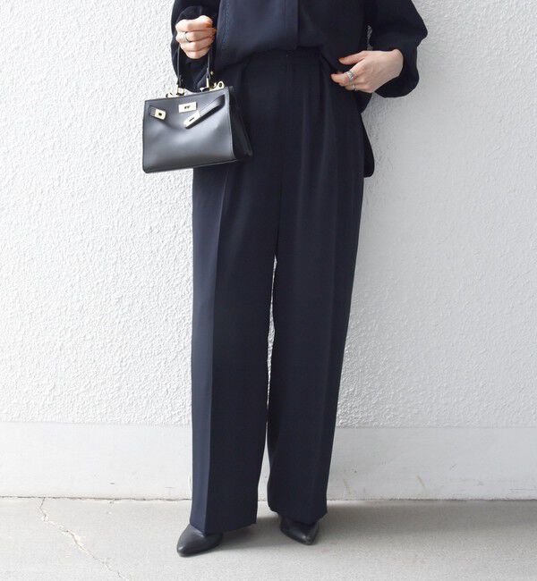 SHIPS any「《予約》SHIPS any:〈洗濯機可能〉ウエスト ボタン 2タック セミワイド パンツ［NAVY BLUE］」|スラックス|
