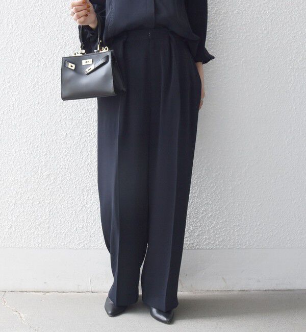 SHIPS any「《予約》SHIPS any:〈洗濯機可能〉ウエスト ボタン 2タック セミワイド パンツ［NAVY BLUE］」|スラックス|
