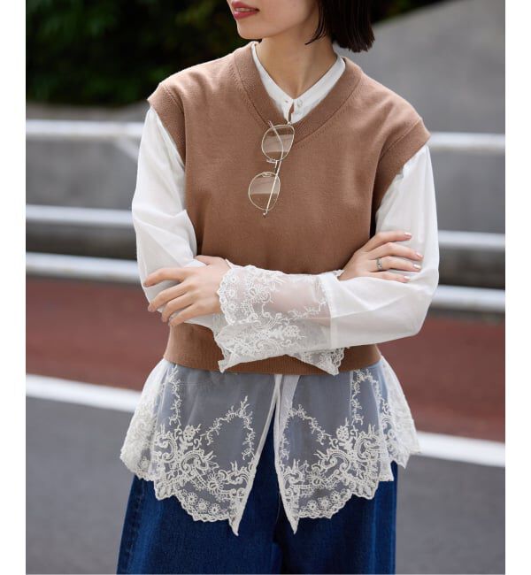SLOBE IENA「《追加2》チュールレースブラウス」|シャツ・ブラウス|