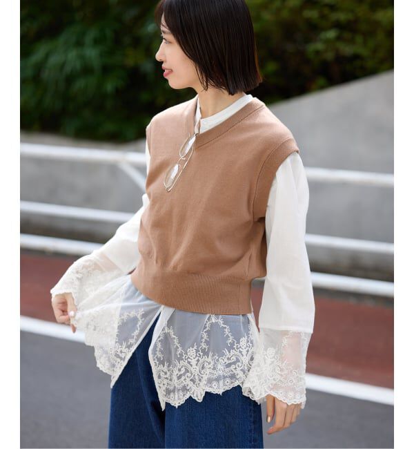 SLOBE IENA「《追加2》チュールレースブラウス」|シャツ・ブラウス|