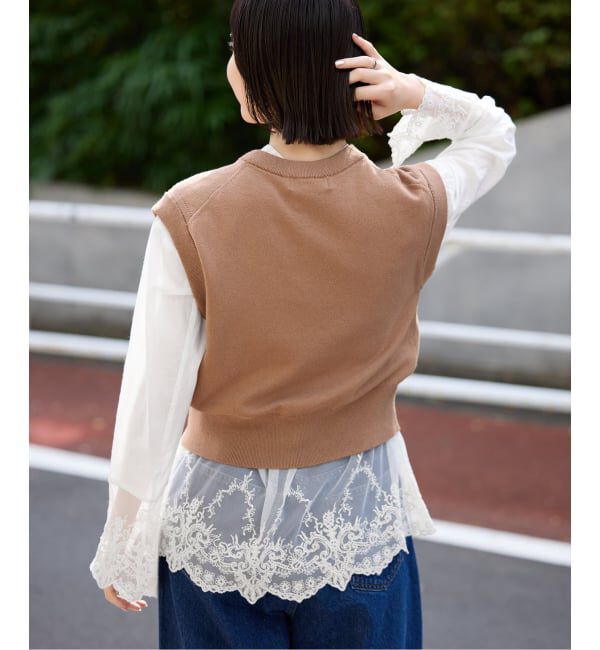 SLOBE IENA「《追加2》チュールレースブラウス」|シャツ・ブラウス|