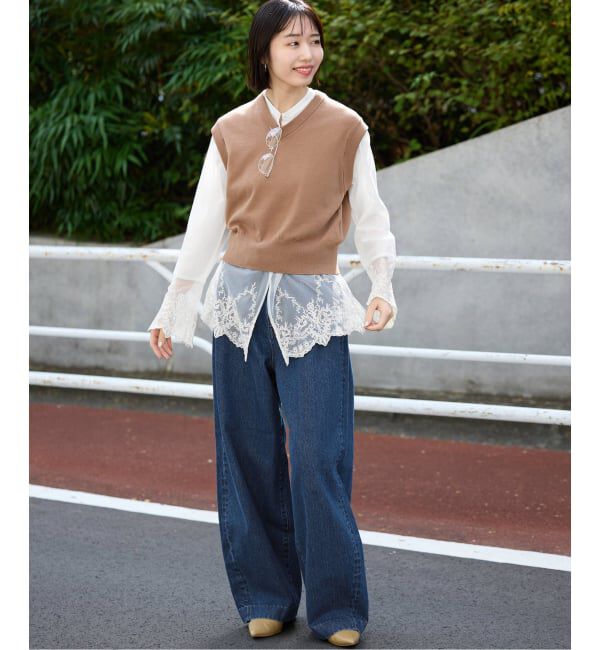 SLOBE IENA「《追加2》チュールレースブラウス」|シャツ・ブラウス|