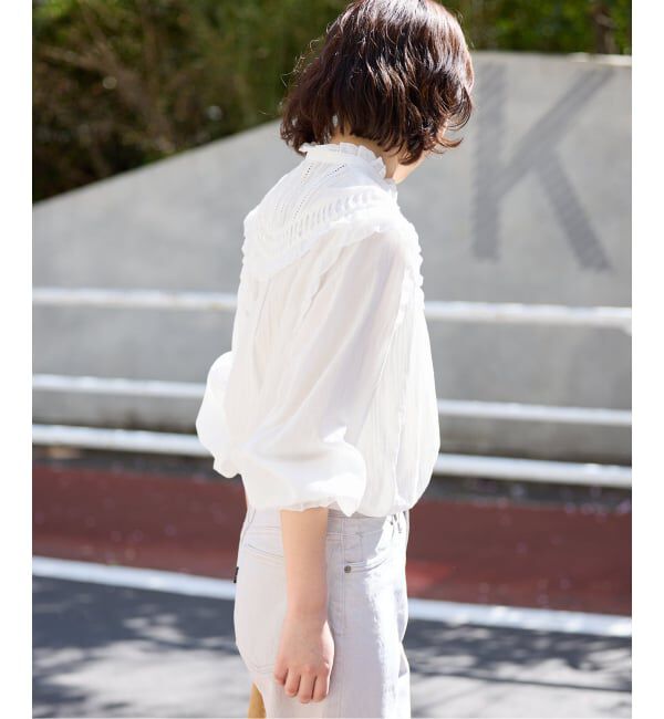 SLOBE IENA「《WEB限定/追加予約》フリルピンタックブラウス」|シャツ・ブラウス|