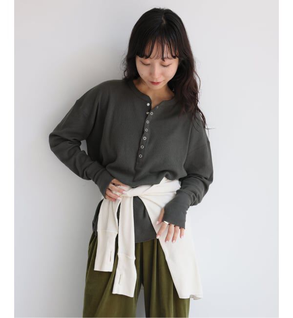 SLOBE IENA「HANES/ヘインズ SLOBE別注 ヘンリーネックワッフル ロンTEE」|Tシャツ・カットソー|