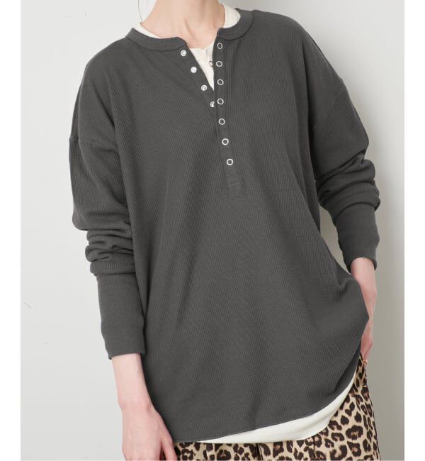 SLOBE IENA「HANES/ヘインズ SLOBE別注 ヘンリーネックワッフル ロンTEE」|Tシャツ・カットソー|