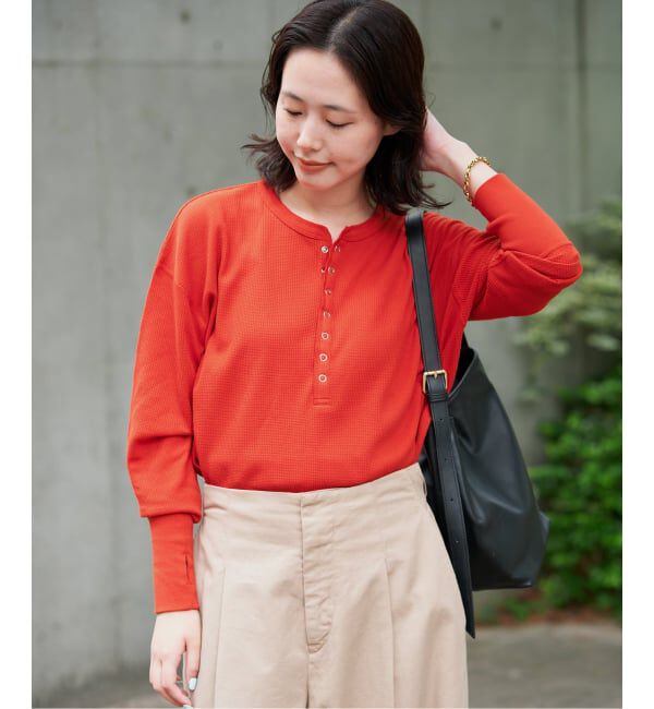 SLOBE IENA「HANES/ヘインズ SLOBE別注 ヘンリーネックワッフル ロンTEE」|Tシャツ・カットソー|