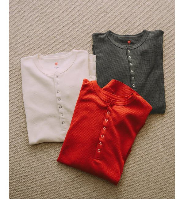 SLOBE IENA「HANES/ヘインズ SLOBE別注 ヘンリーネックワッフル ロンTEE」|Tシャツ・カットソー|