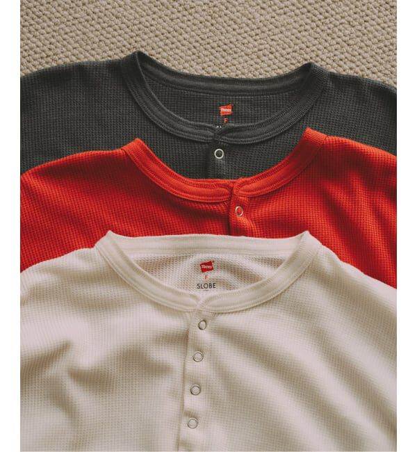SLOBE IENA「HANES/ヘインズ SLOBE別注 ヘンリーネックワッフル ロンTEE」|Tシャツ・カットソー|