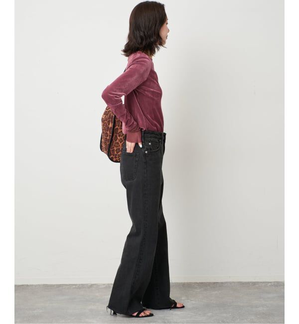 SLOBE IENA「《予約》フロッキーベロアレイヤードデザインロンTEE」|Tシャツ・カットソー|