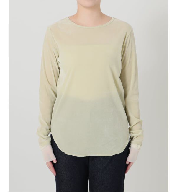 SLOBE IENA「《予約》フロッキーベロアレイヤードデザインロンTEE」|Tシャツ・カットソー|