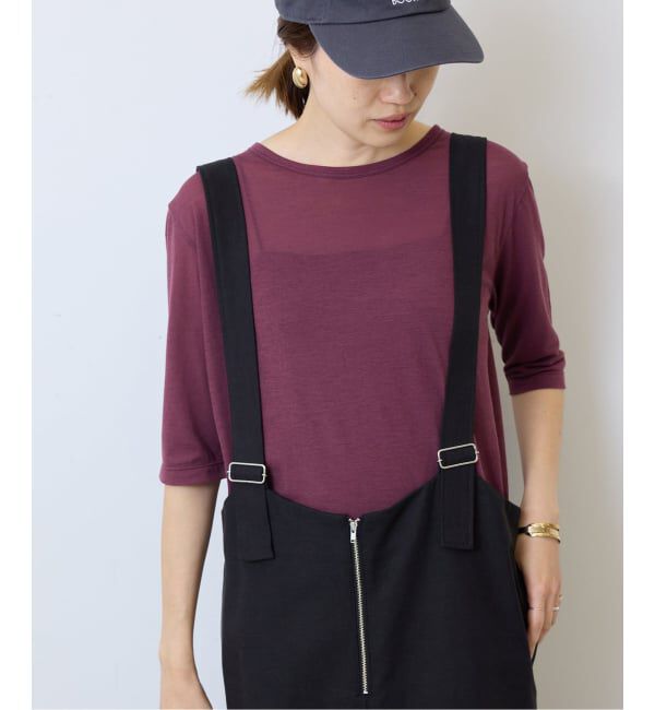SLOBE IENA「《WEB限定/追加2》シアー天竺5分袖Tシャツ」|Tシャツ・カットソー|