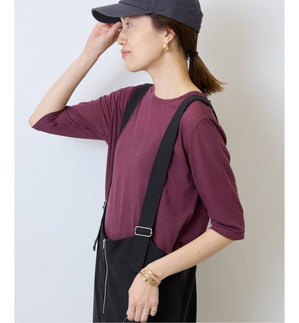 SLOBE IENA「《WEB限定/追加2》シアー天竺5分袖Tシャツ」|Tシャツ・カットソー|