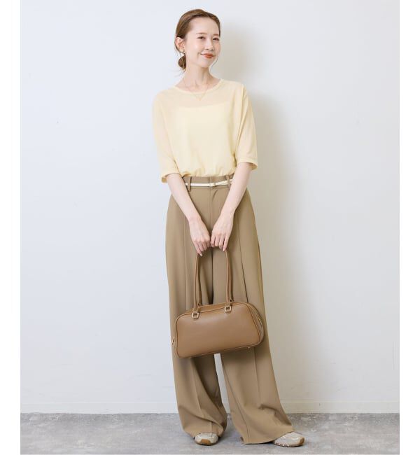 SLOBE IENA「《WEB限定/追加2》シアー天竺5分袖Tシャツ」|Tシャツ・カットソー|