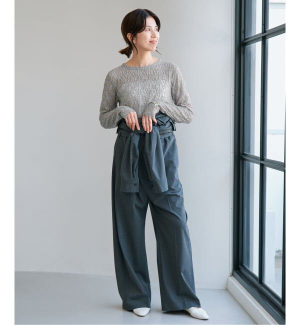 IENA「《予約》シアーレースクループルオーバー」|Tシャツ・カットソー|