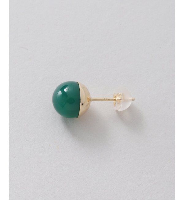 Lilas by Spick&Span「グリーンアゲート8mmカップボールピアス K10（両耳）」|ピアス|