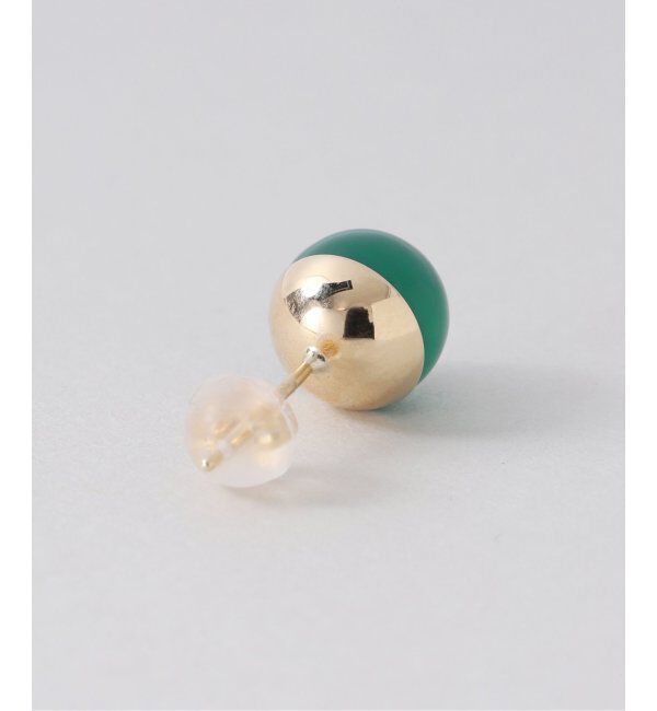 Lilas by Spick&Span「グリーンアゲート8mmカップボールピアス K10（両耳）」|ピアス|