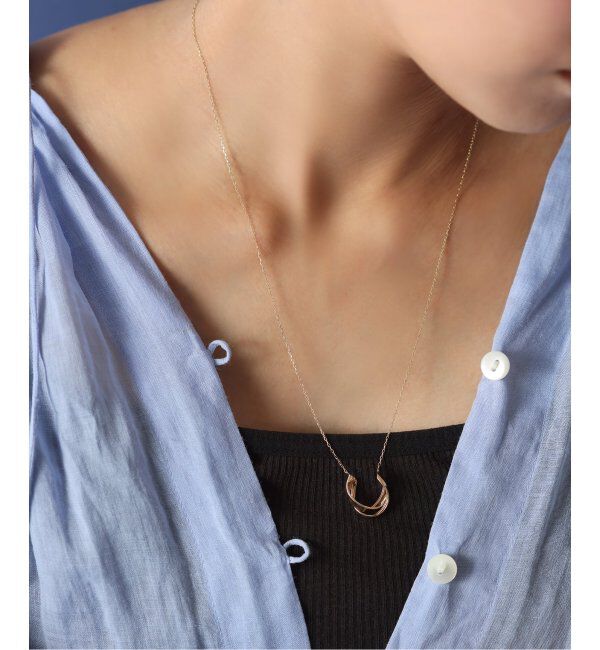 Lilas by Spick&Span「2ラインツイストモチーフ50cmネックレス K10」|ネックレス|