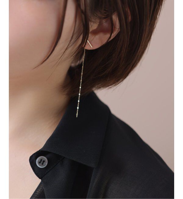 Lilas by Spick&Span「トゥインクルチェーンバーピアス K10(両耳)」|ピアス|
