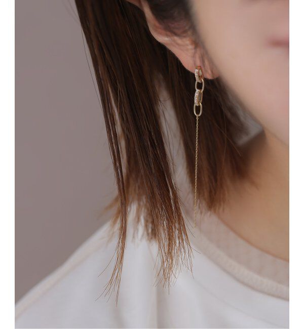 Lilas by Spick&Span「ダイヤバチカンモチーフピアス K10（両耳）」|ピアス|