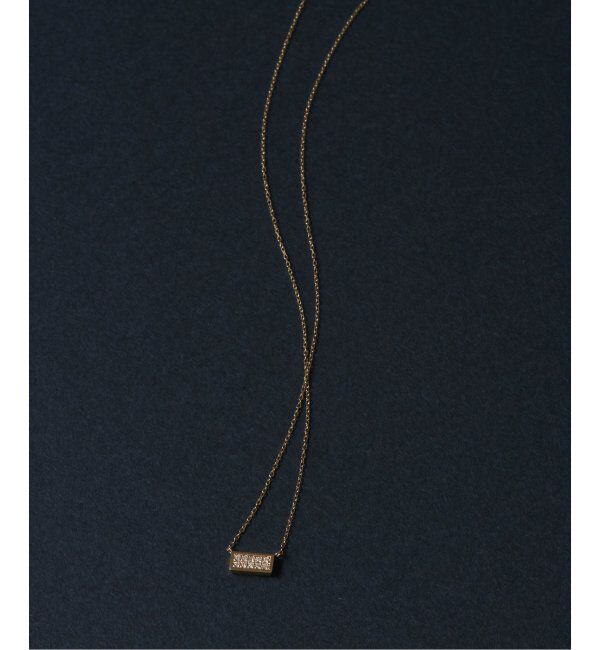 Lilas by Spick&Span「スクエアパヴェダイヤ45cmネックレス K10」|ネックレス|