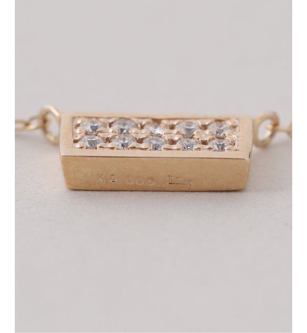 Lilas by Spick&Span「スクエアパヴェダイヤ45cmネックレス K10」|ネックレス|