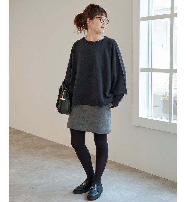 Spick and Span「《追加》バルキーヤーン ドルマンロングリブニット」|ニット・セーター|