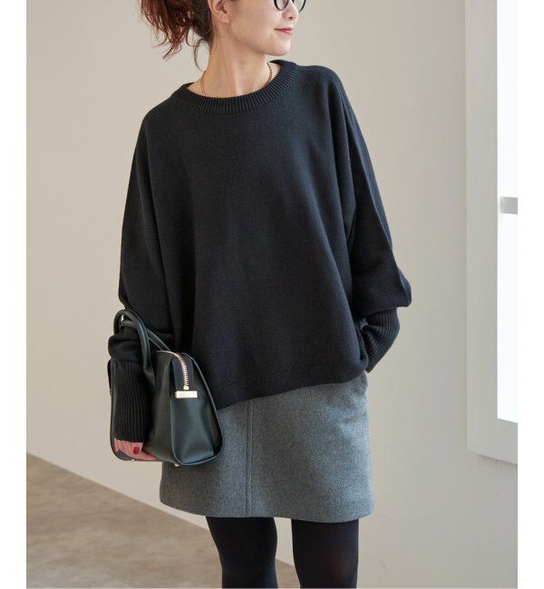 Spick and Span「《追加》バルキーヤーン ドルマンロングリブニット」|ニット・セーター|