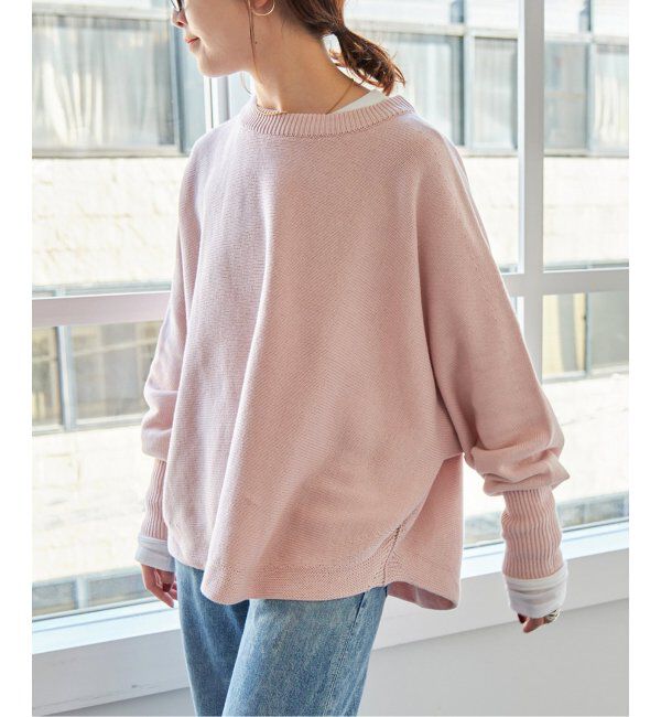 Spick and Span「《追加》バルキーヤーン ドルマンロングリブニット」|ニット・セーター|ピンク A