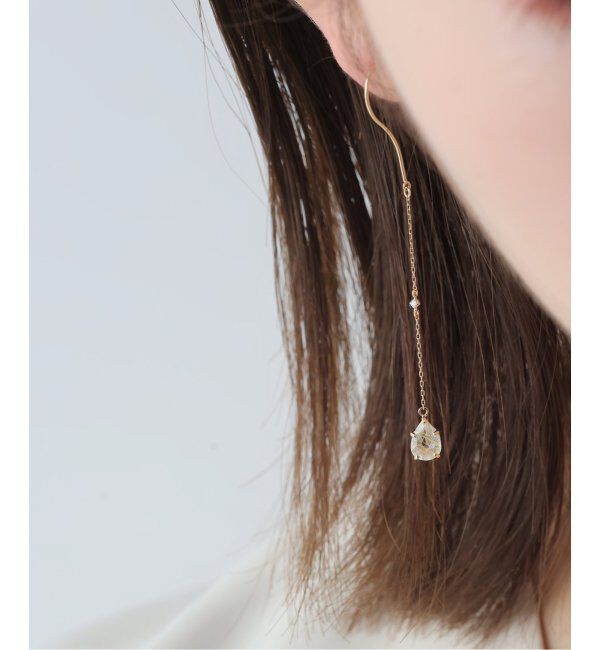 Lilas by Spick&Span「ティアドロップルチルピアス K10（両耳）」|ピアス|