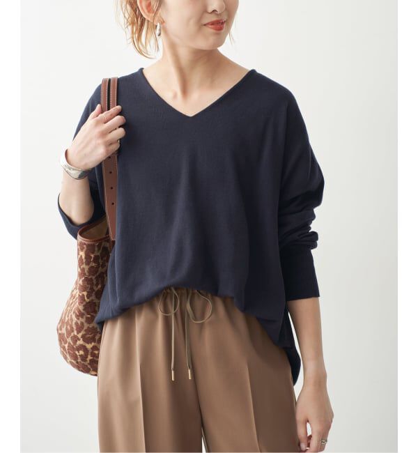Spick and Span「《全新色 / 追加》コットンバルキーヤーンルーズVネックプルオーバー」|ニット・セーター|