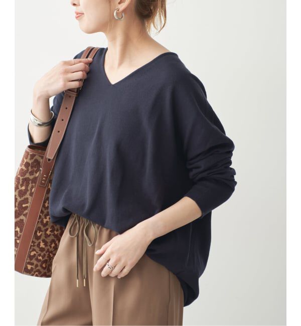 Spick and Span「《全新色 / 追加》コットンバルキーヤーンルーズVネックプルオーバー」|ニット・セーター|