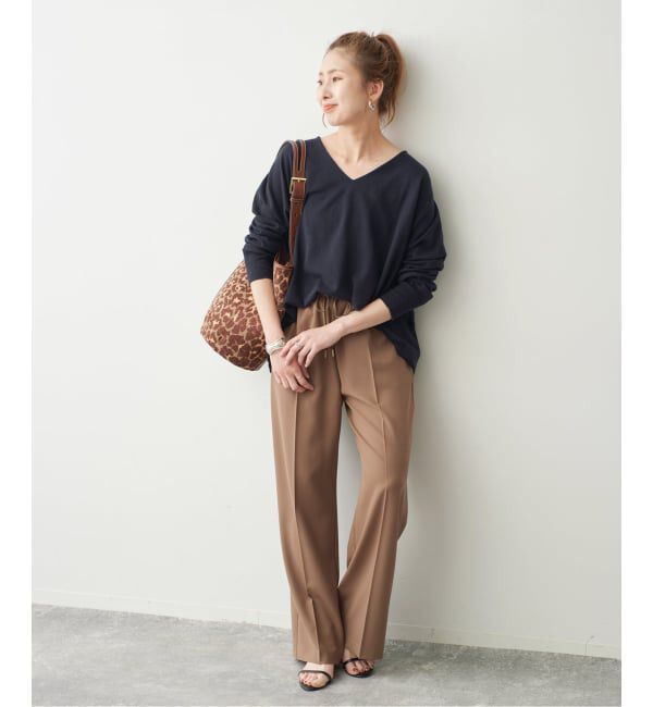 Spick and Span「《全新色 / 追加》コットンバルキーヤーンルーズVネックプルオーバー」|ニット・セーター|