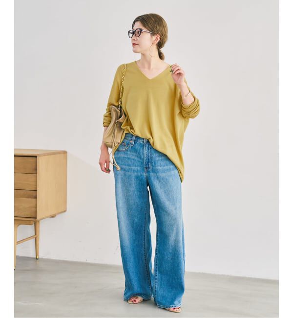 Spick and Span「《全新色 / 追加》コットンバルキーヤーンルーズVネックプルオーバー」|ニット・セーター|