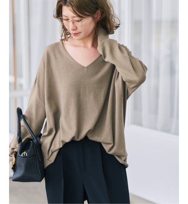 Spick and Span「《全新色 / 追加》コットンバルキーヤーンルーズVネックプルオーバー」|ニット・セーター|