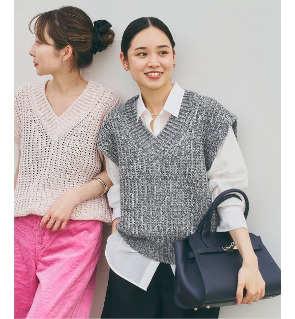 NOBLE「《WEB＆一部店舗限定》【SELLICHI】3G片畦ベスト」|ニット・セーター|