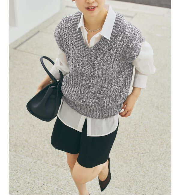 NOBLE「《WEB＆一部店舗限定》【SELLICHI】3G片畦ベスト」|ニット・セーター|