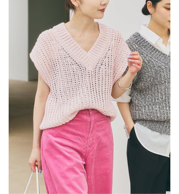 NOBLE「《WEB＆一部店舗限定》【SELLICHI】3G片畦ベスト」|ニット・セーター|