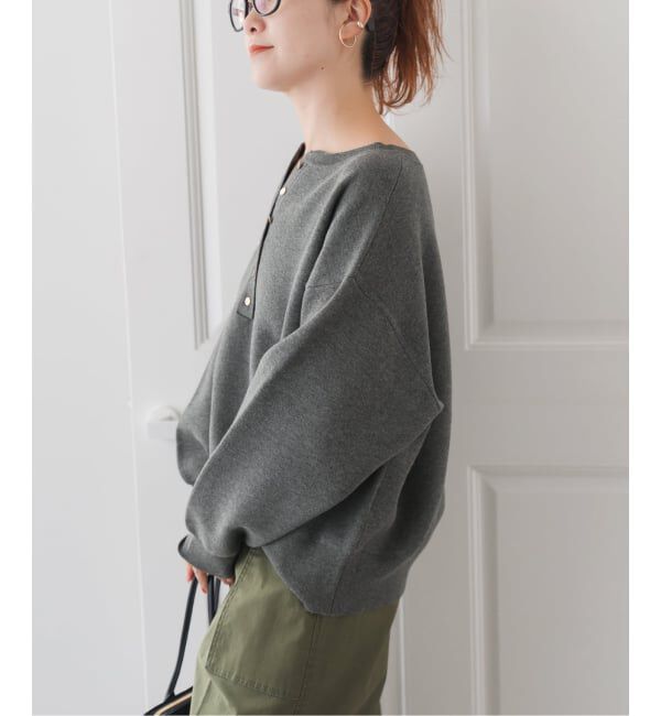 Spick and Span「《WEB限定カラー有り / 追加予約》メタルボタンヘンリーネックニット」|ニット・セーター|