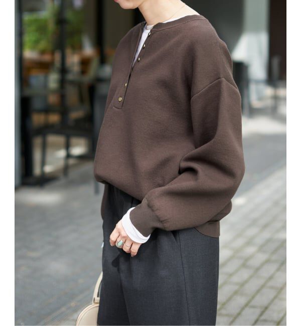 Spick and Span「《WEB限定カラー有り / 追加予約》メタルボタンヘンリーネックニット」|ニット・セーター|