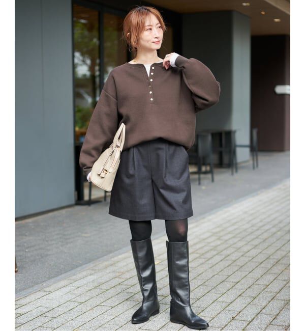 Spick and Span「《WEB限定カラー有り / 追加予約》メタルボタンヘンリーネックニット」|ニット・セーター|