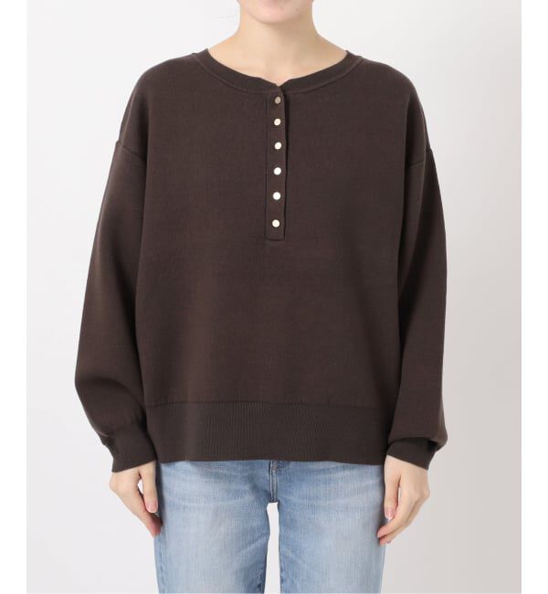 Spick and Span「《WEB限定カラー有り / 追加予約》メタルボタンヘンリーネックニット」|ニット・セーター|